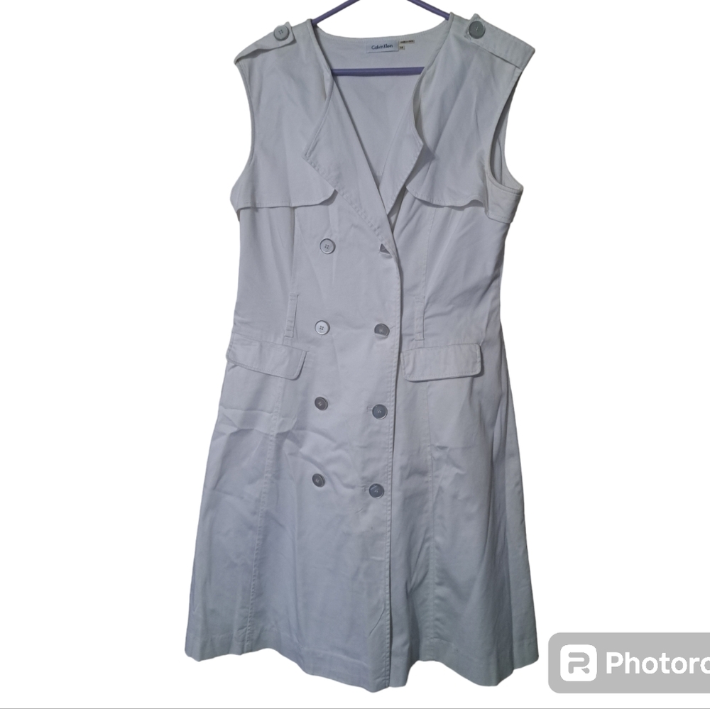Calvin Klein Light Gray Sleeveless Midi Dress